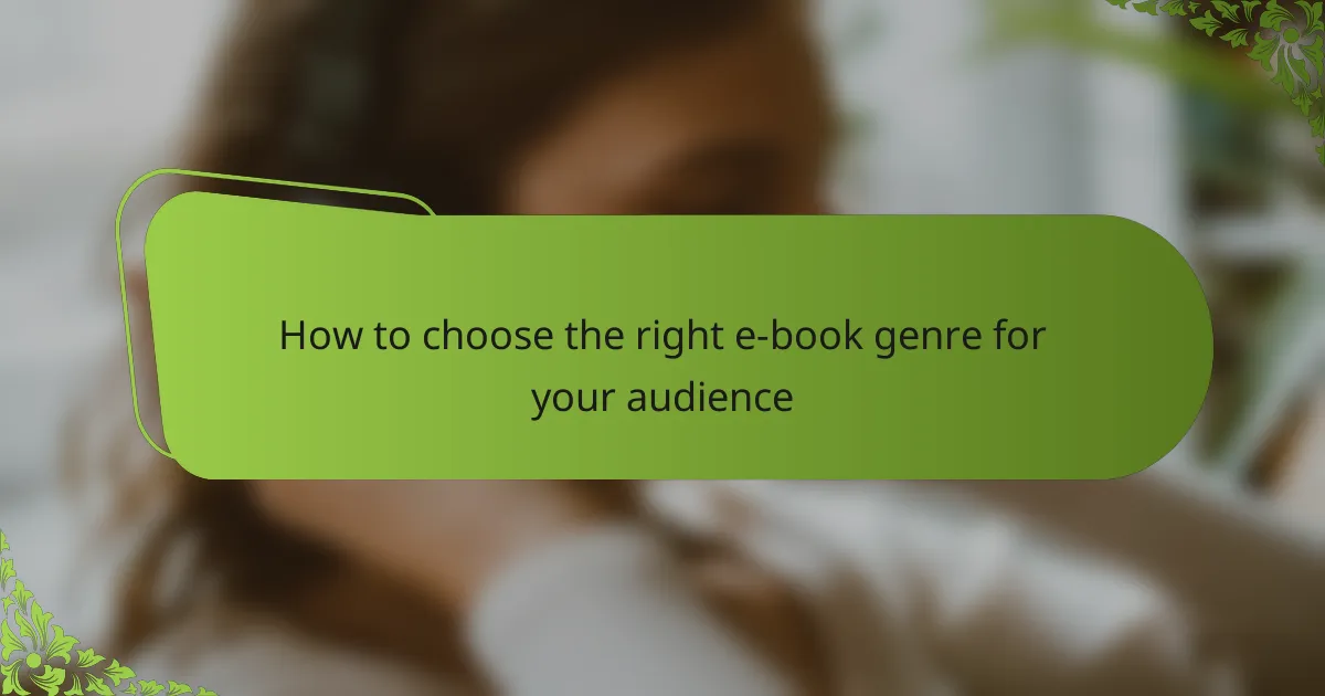 How to choose the right e-book genre for your audience