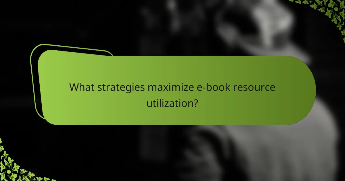 What strategies maximize e-book resource utilization?